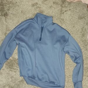 SHEIN Blue Half-Zip Sweatshirt
